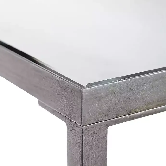 Online Kirklands Home Metal Mirrored Top Slim Console Table Silver