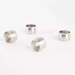 Online Kirklands Home Silver Metal Round Napkin Rings, Set of 4