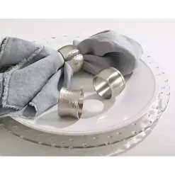 Online Kirklands Home Silver Metal Round Napkin Rings, Set of 4