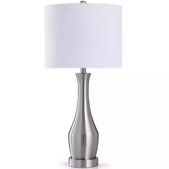 Sale Kirklands Home Silver Metal Taper Table Lamp White