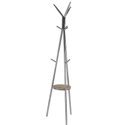 Discount Kirklands Home Silver Metal Tripod Coat Rack with Shelf