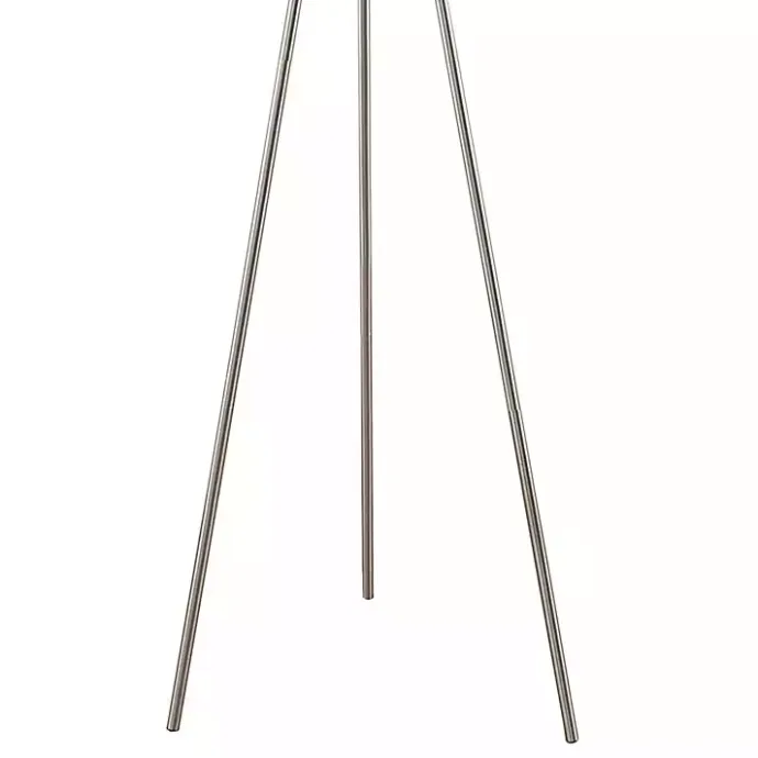 Clearance Kirklands Home Silver Metal Tripod Floor Lamp White