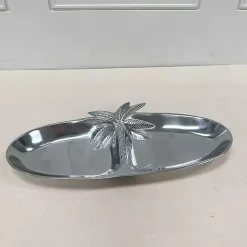 Sale Kirklands Home Palm Tree Bathroom Vanity Tray Silver