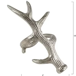 Discount Kirklands Home Reindeer Antler Napkin Rings, Set of 4 Silver