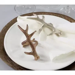 Discount Kirklands Home Reindeer Antler Napkin Rings, Set of 4 Silver