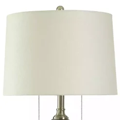 Outlet Kirklands Home Silver Ribbed Glass Table Lamp White