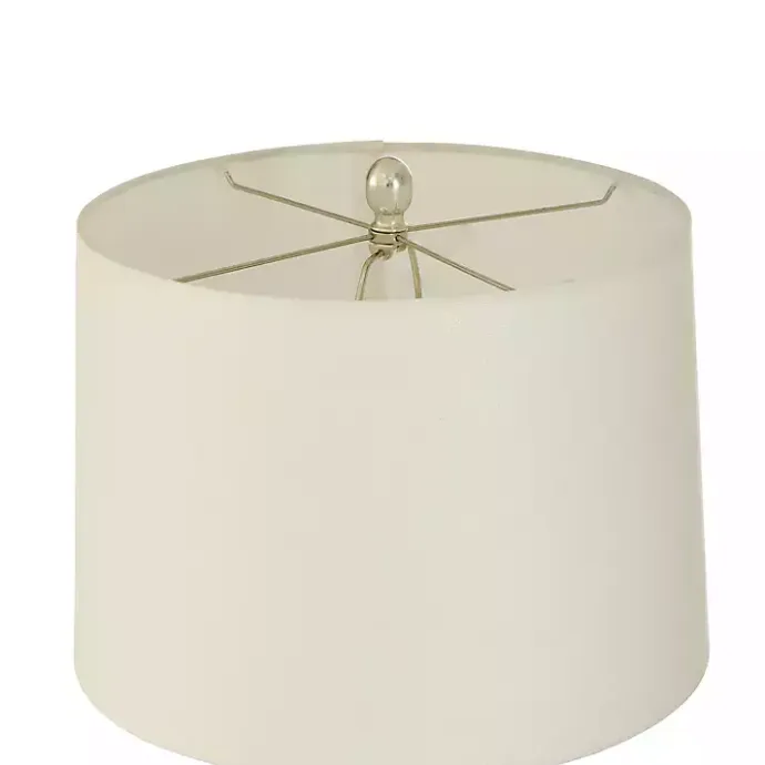 Outlet Kirklands Home Silver Ribbed Glass Table Lamp White