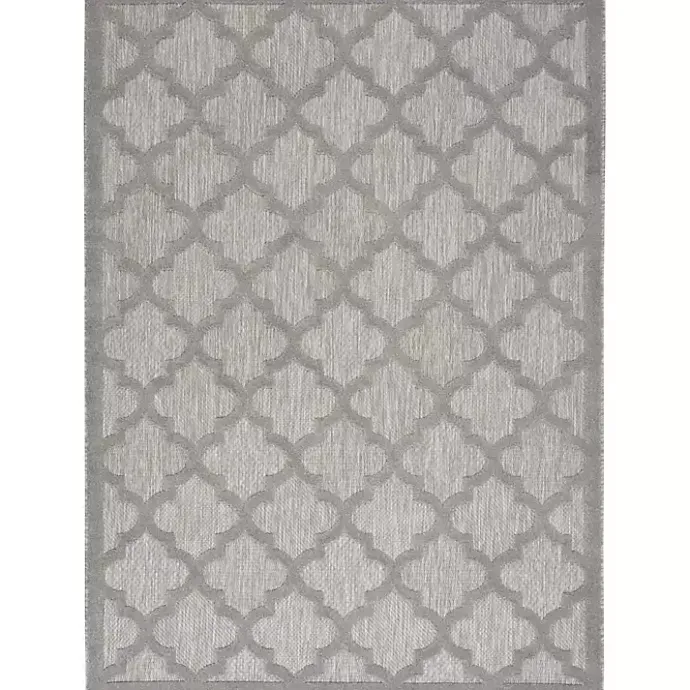 Clearance Kirklands Home Silver Trellis Indoor/Outdoor Area Rug, 5x7 Gray