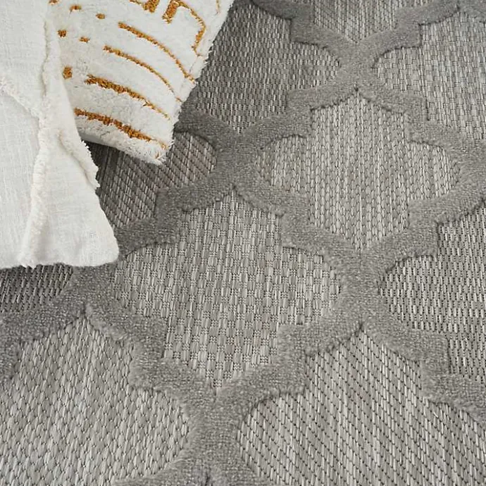 Clearance Kirklands Home Silver Trellis Indoor/Outdoor Area Rug, 5x7 Gray