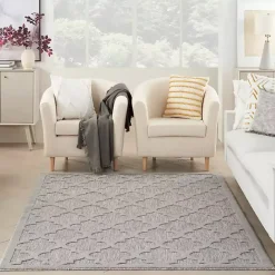 Clearance Kirklands Home Silver Trellis Indoor/Outdoor Area Rug, 5x7 Gray