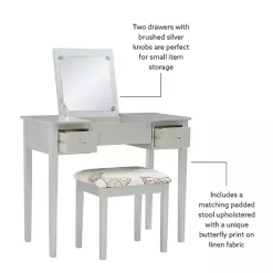 Outlet Kirklands Home Silver Virginia Butterfly 2-pc. Vanity Set Gray