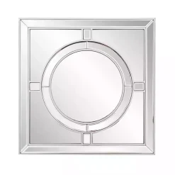 New Kirklands Home Silver Windowpane Square Wall Mirror
