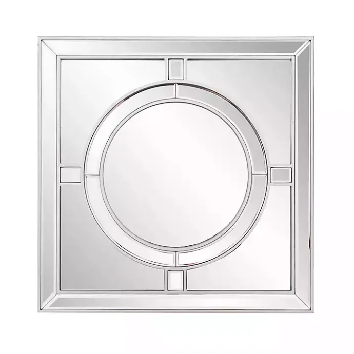 New Kirklands Home Silver Windowpane Square Wall Mirror