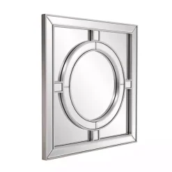 New Kirklands Home Silver Windowpane Square Wall Mirror