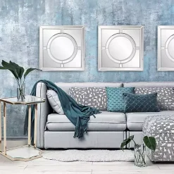 New Kirklands Home Silver Windowpane Square Wall Mirror