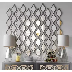 New Kirklands Home Single Silver Raindrop Panel Mirror, 6.25x58.75