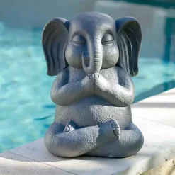 Sale Kirklands Home Sitting Elephant Outdoor Statue Gray