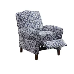 Sale Kirklands Home Sky Fretwork Upholstered High Back Recliner Blue