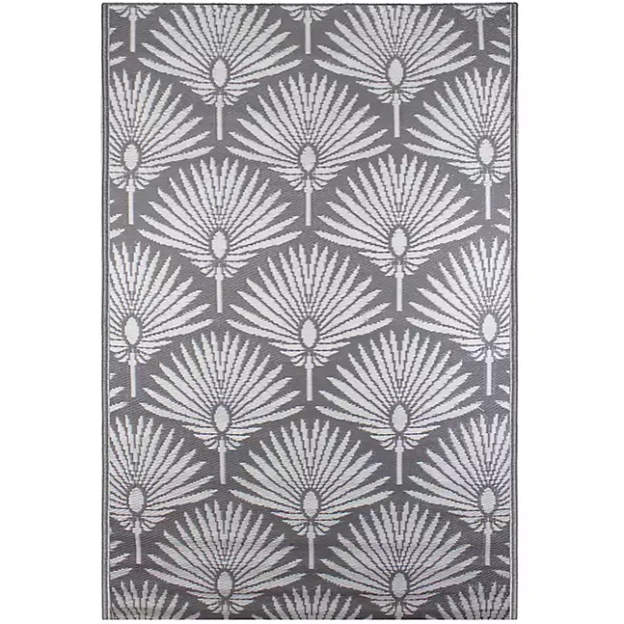 Clearance Kirklands Home Slate Fan Leaf Outdoor Area Rug, 4x6