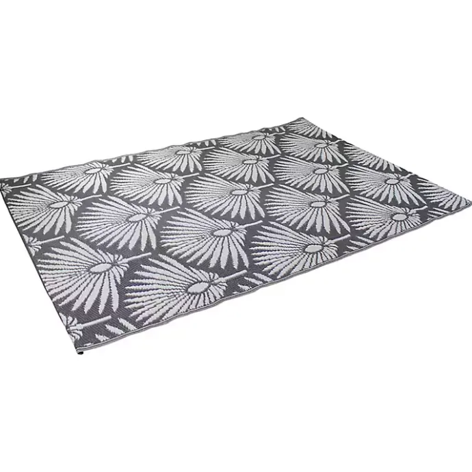 Clearance Kirklands Home Slate Fan Leaf Outdoor Area Rug, 4x6