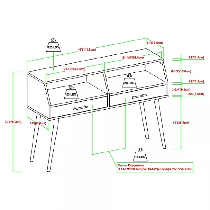 Sale Kirklands Home Slate 2-Drawer Henry Console Table Gray