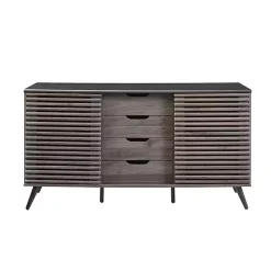 Best Kirklands Home Slate Slatted 4-Drawer Cabinet Gray