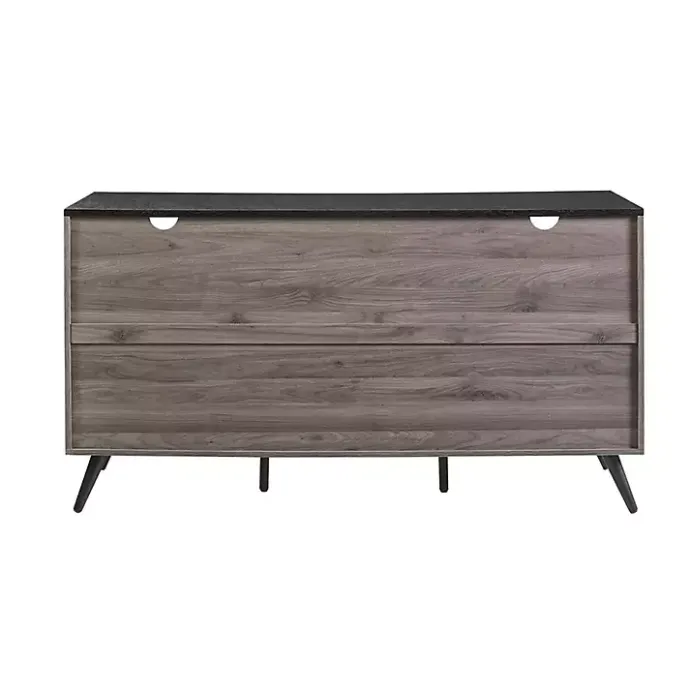 Best Kirklands Home Slate Slatted 4-Drawer Cabinet Gray