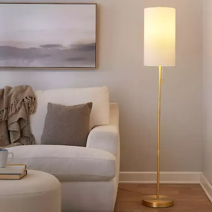 Best Kirklands Home Slim Gold Modern Floor Lamp White