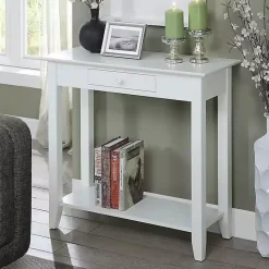Hot Kirklands Home Slim Single Drawer Console Table White