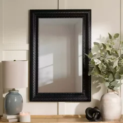 Clearance Kirklands Home Sloan Black Grooved Wall Mirror