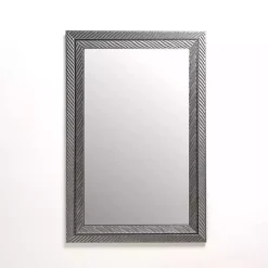 Best Kirklands Home Sloan Silver Grooved Wall Mirror