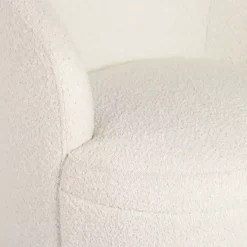 Discount Kirklands Home Small Round Cream Boucle Swivel Accent Chair White