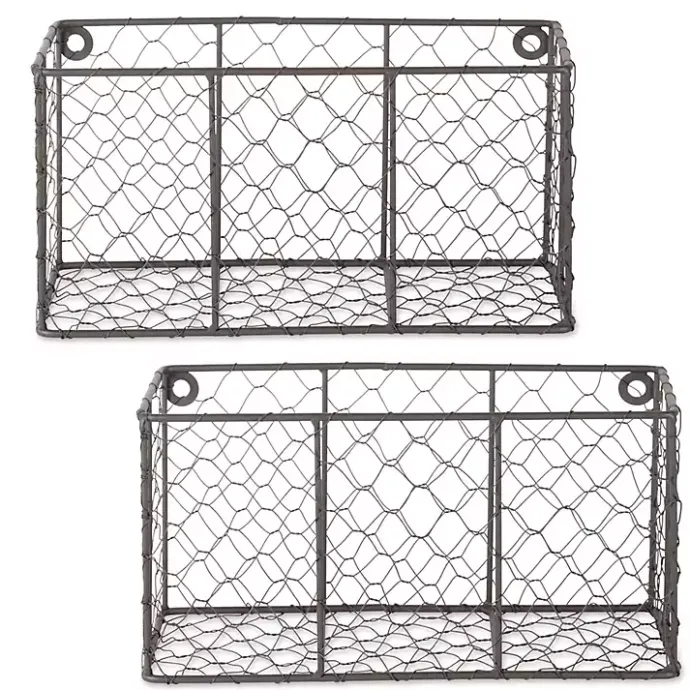Kirklands Home Small Wall Hanging Chicken Wire Baskets, Set of 2