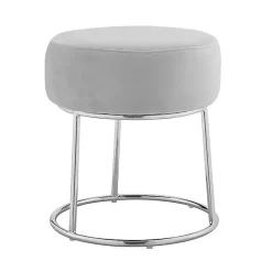 Discount Kirklands Home Smokey Velvet Vanity Stool Gray