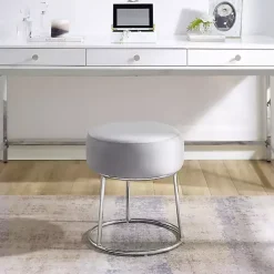 Discount Kirklands Home Smokey Velvet Vanity Stool Gray
