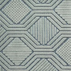 Kirklands Home Smoky Blue Geometric Indoor/Outdoor Area Rug, 5x7