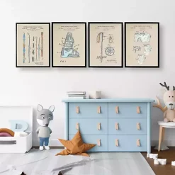 Outlet Kirklands Home Snow Skiing Patents Framed Art Prints Multi