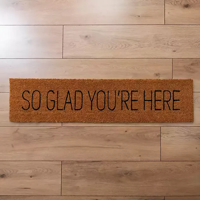 New Kirklands Home So Glad You're Here Coir Doormat