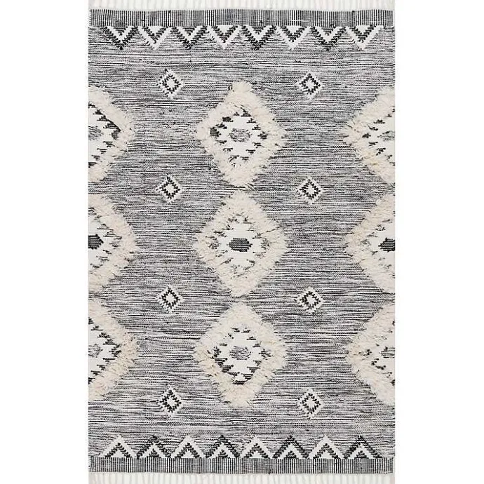 New Kirklands Home Sofia Moroccan Fringe Area Rug, 5x8 Gray