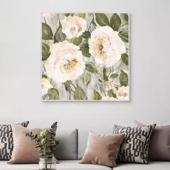 Discount Kirklands Home Soft California Roses Framed Canvas Art
