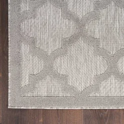 Discount Kirklands Home Soft Silver Trellis Outdoor Area Rug, 4x6