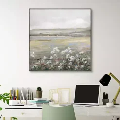 Clearance Kirklands Home Soft Summer Meadow II Framed Canvas Art Print Gray