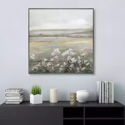 Clearance Kirklands Home Soft Summer Meadow II Framed Canvas Art Print Gray