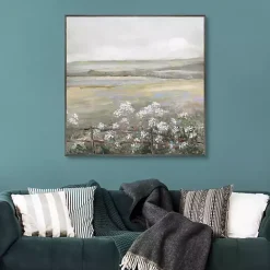 Clearance Kirklands Home Soft Summer Meadow II Framed Canvas Art Print Gray
