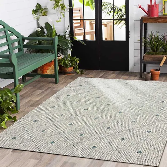 New Kirklands Home Solitaire Sun Shower Outdoor Area Rug, 7x9