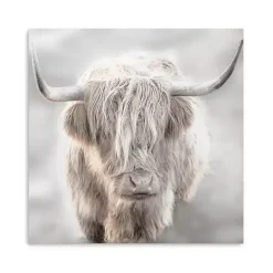 Best Kirklands Home Solo Highland Cow Canvas Art Print, 40x40 Gray