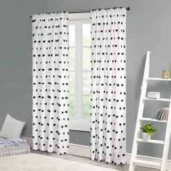 Online Kirklands Home Sophie Black Pom Pom Curtain Panel, 84 in.