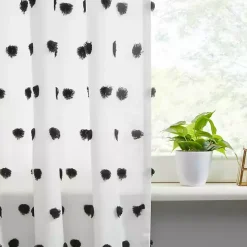 Online Kirklands Home Sophie Black Pom Pom Curtain Panel, 84 in.