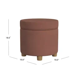 Clearance Kirklands Home Spice Round Velvet Storage Ottoman Brown