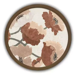 New Kirklands Home Spice Tone Florals Brown Framed Art Print